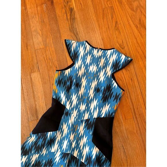 Bibhu Mohapatra 2000s Geometric Print Silk Designer Dress Size 6 - Picture 13 of 16